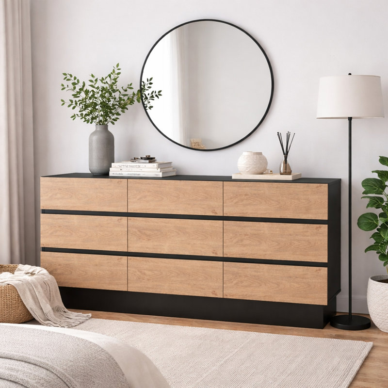 Commode moderne pour commode de chambre à 9 tiroirs pour le couloir d'entrée du salon
