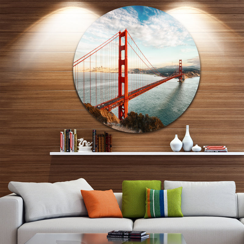 «Golden Gate Bridge in San Francisco» - reproduction, H 36 po x l 36 po x P 1 po, Métal