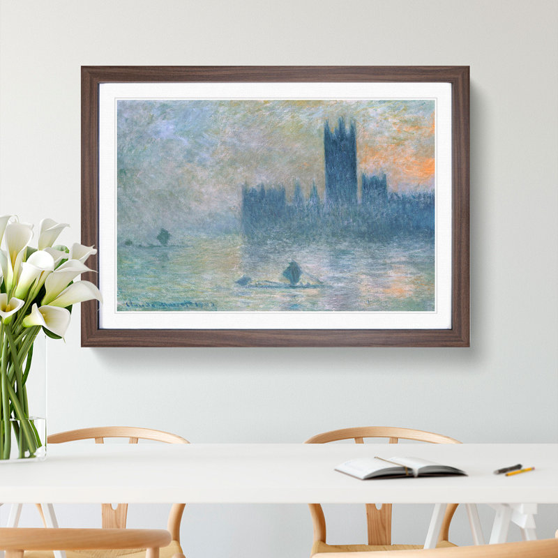 Houses of Parliament in London Vol.4 by Claude Monet - Framed Print, Walnut Framed, 36cm H x 48cm W x 2cm D