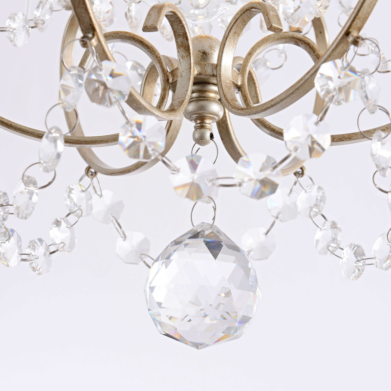 Mini-lustre en cristal argenté brossé 1 lumière Dalia Glam