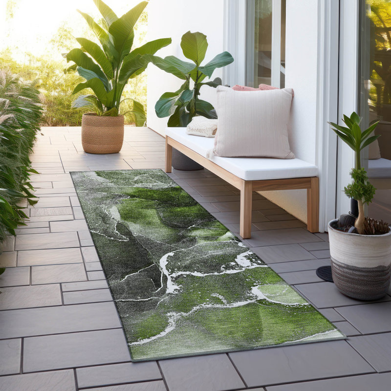 Tapis intérieur / extérieur Kyrie avec envers antidérapant, Tapis de couloir 2 pi 3 po x 7 pi 6 po
