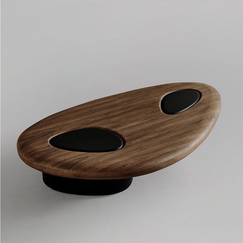Modern minimalist wooden coffee table