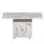 Table pour îlot de cuisine, table de salle à manger pliante en bois de 47 po avec support de rangement et armoire, table d'entrée amovible à 6 roulettes, couleur marbre blanc, table d'appoint et table basse polyvalente