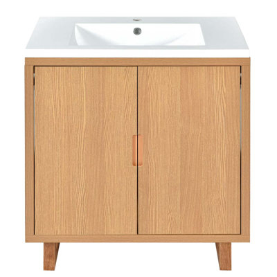 Zannis 29.55'' Single Bathroom Vanity with Resin Top