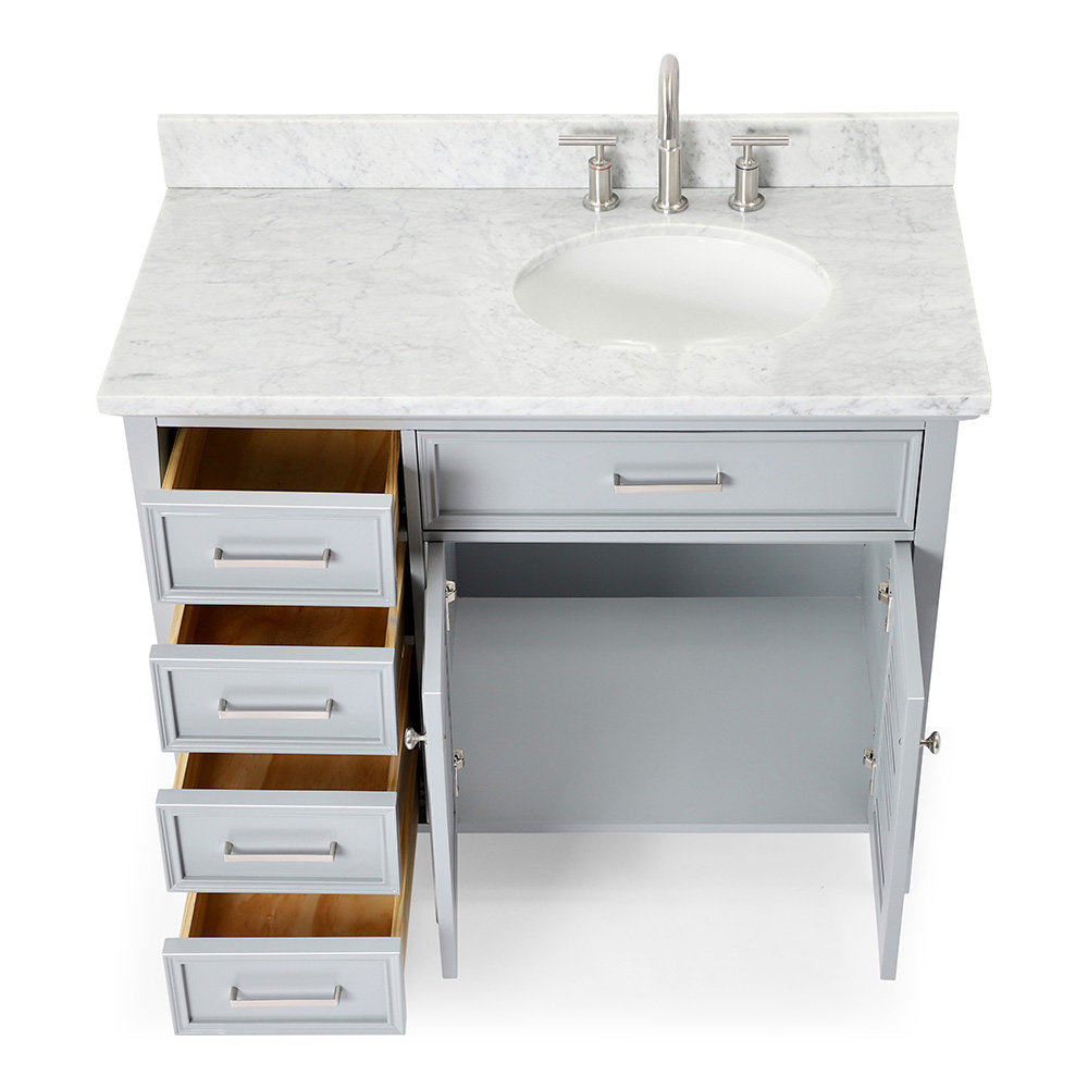 43'' Single Bathroom Vanity, Right, Gray