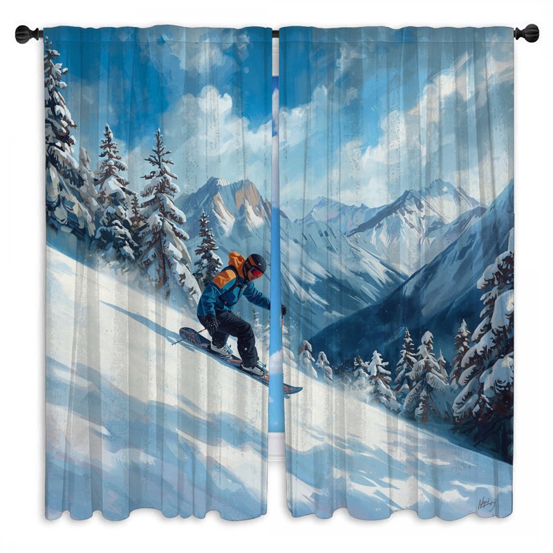 Rideaux de fenêtre Snowy Mountain, 40 po x 80 po - 2 panneaux, Transparent