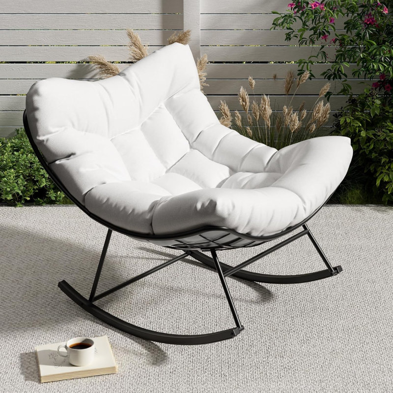 Chaise berçante pour patio, Blanc