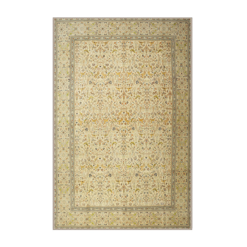 Tapis à motif oriental crème, Rectangle 5 pi x 7 pi