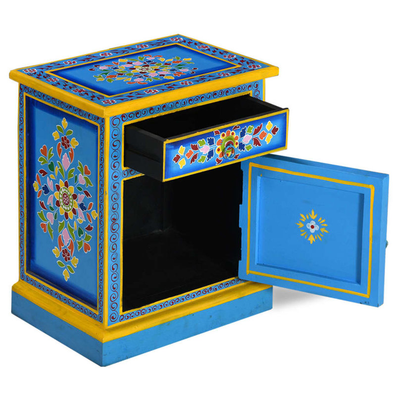 Francee 15.7'' W Wood Nightstand, Blue