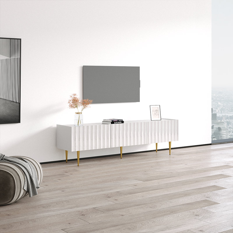 Meuble télé 70,9 po Rillie, blanc