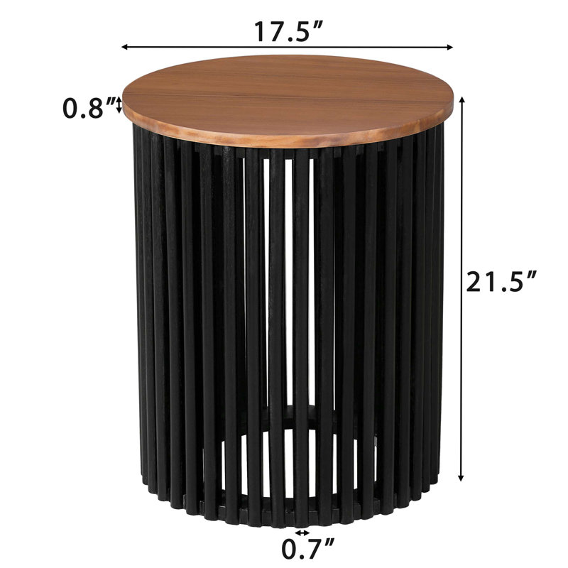 Ensemble de meubles de patio, table basse en bois massif ACACIA + table d'appoint en bois massif ACACIA