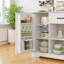 Buffet Farmhouse - Bois, 2 armoires, 1 tiroir et tablettes ouvertes pour la salle à manger-1059253718