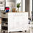 Bickley  Kitchen Island With Tilt-out Trash Can, Power Outlet, Internal Storage Rack, 3 Drawers And 3 Open Side Racks-974263559