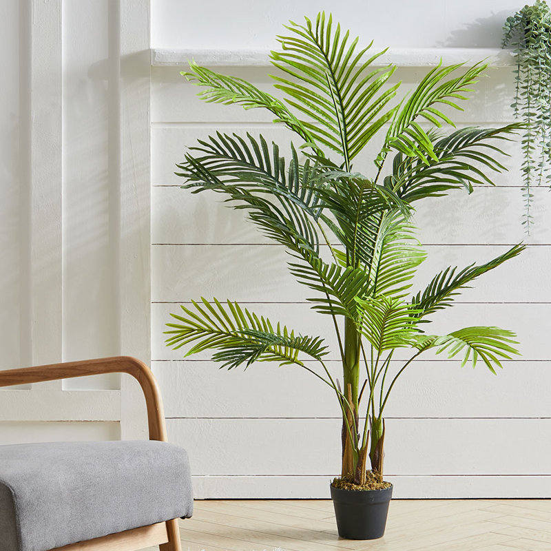 Artificial Bamboo Palm Tree Plant in Pot Indoor Living Room Plant Decor, 150cm H x 18cm W x 18cm D