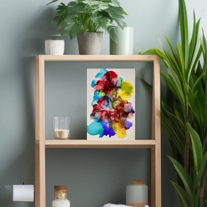 Blooms VI, art mural contemporain contemporain abstrait, H 18 po x l 12 po