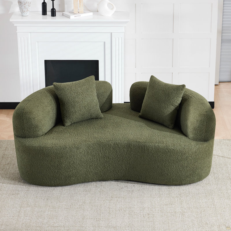 Causeuse incurvée 66,93 pouces, Vert