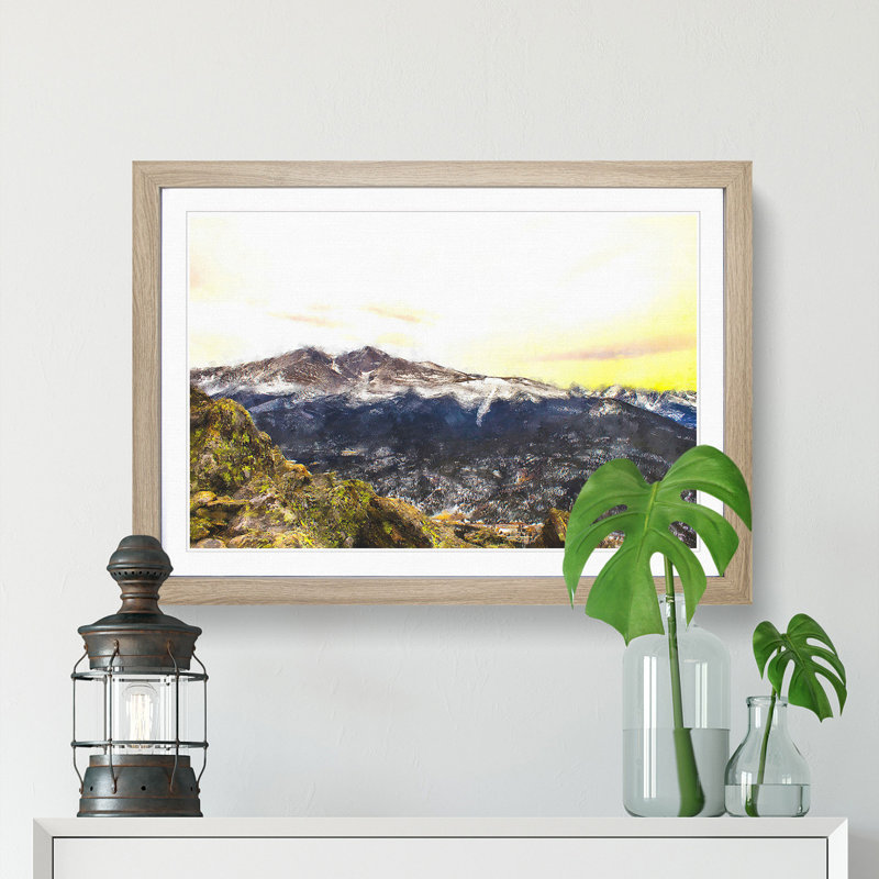 Rocky Mountains in Colorado - Framed Print, 45cm H x 63cm W x 2cm D, Oak Framed