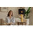 24” Golden Pillar Lamp Set With Black Grided Shade(Set Of 2)