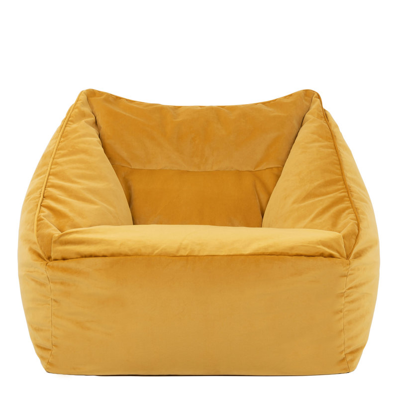Natalia Velvet Armchair Bean Bag, Ochre Yellow