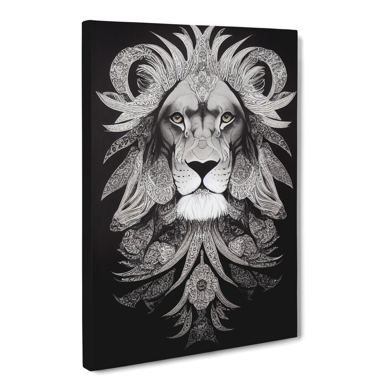 Lion Paisley - Wrapped Canvas, 50cm H x 35cm W x 3cm D