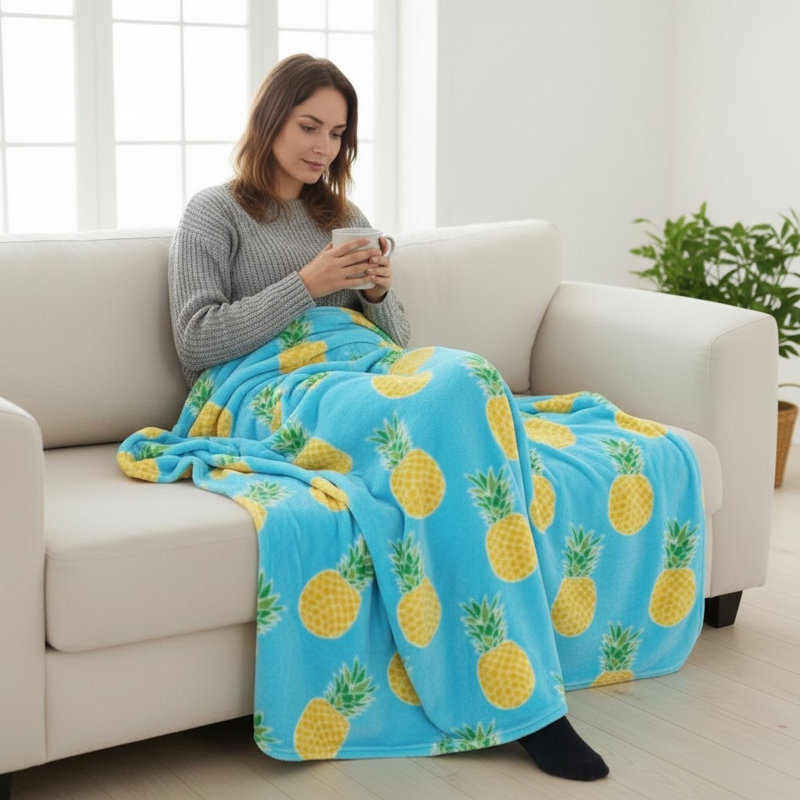Pineapple Tropical Comfort Throw Blanket