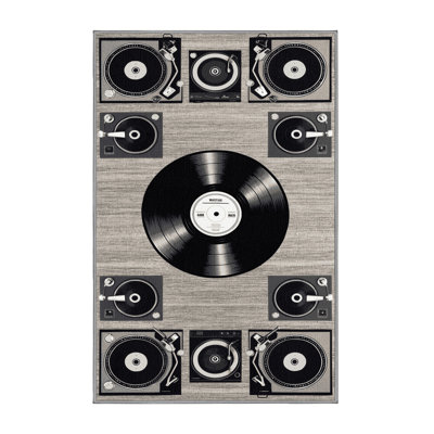  Tapis lavable avec disques vinyle