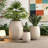 Lightweight Round MGO Outdoor Planter Set-3 Sizes, Durable Flower Pots with Drainage for Indoor and Outdoor Use-1157635493