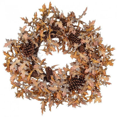 Large Oak Leaf & Pinecone Wreath