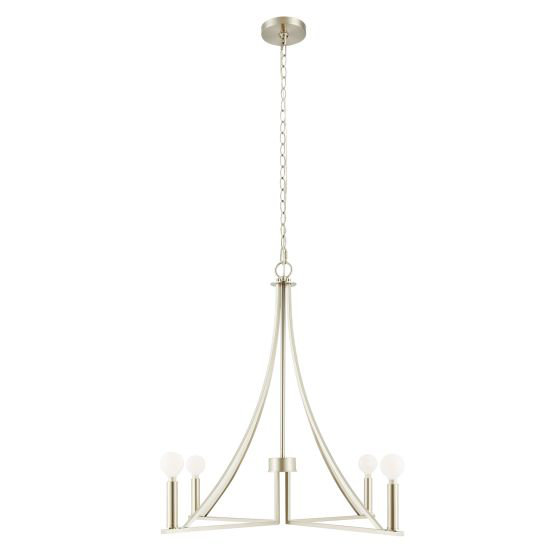Lustre 4 lumières Meridian en nickel brossé, E12/candélabre, Nickel brossé, Non