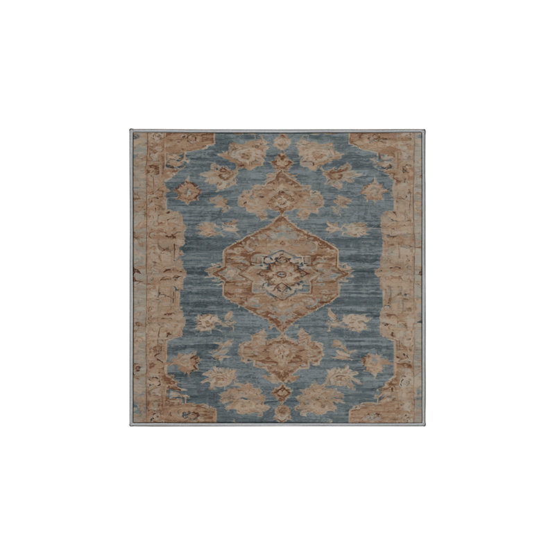 Tapis gris soyeux et moelleux, Carré 3 pi