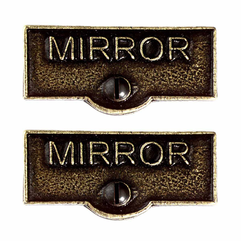 Étiquette de la plaque de nom de miroir