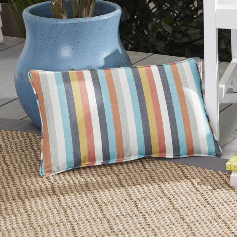 Striped Sunbrella® Indoor/Outdoor Throw Pillow, 14" x 24"