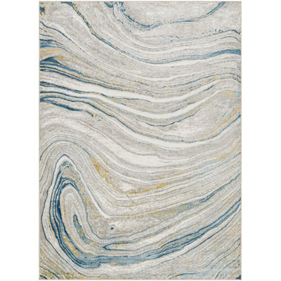 Emarrick Dieter Abstract Blue Area Rug