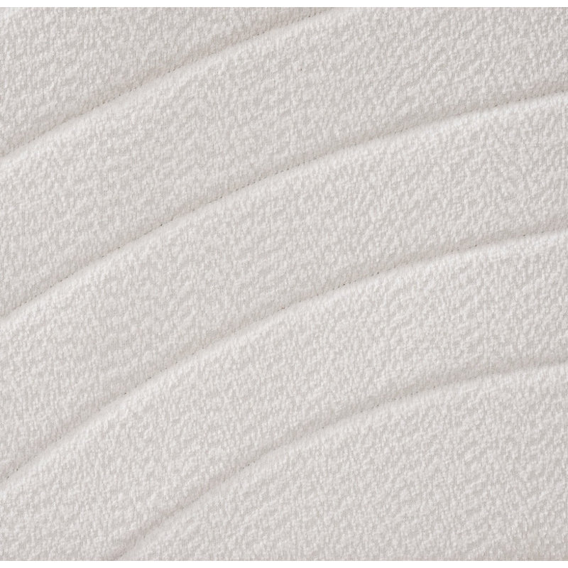 Grand lit, tête de lit Boucle blanche, cadre champagne argenté et noir | Design contemporain, durable