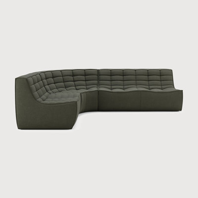 N701 Modular Sofa Set - Combo Left - 1 Seater + 3 Seater + 90° Round Corner