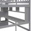 Lit mezzanine double en bois massif avec bureau intégré, tablettes et escalier de rangement-1728892382