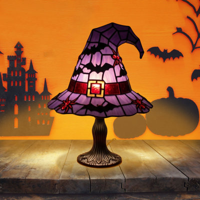 Hat Table Lamp With  Vintage  Style Night Light Gothic Halloween Decor Lamp For Bedroom Desk Party Home