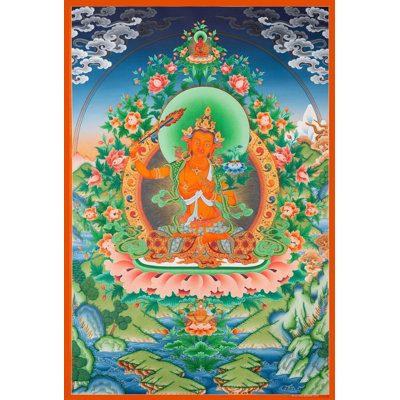 Arya Manjushree Yidam Of All The Great Master Scholars (Brocadeless Thangka)