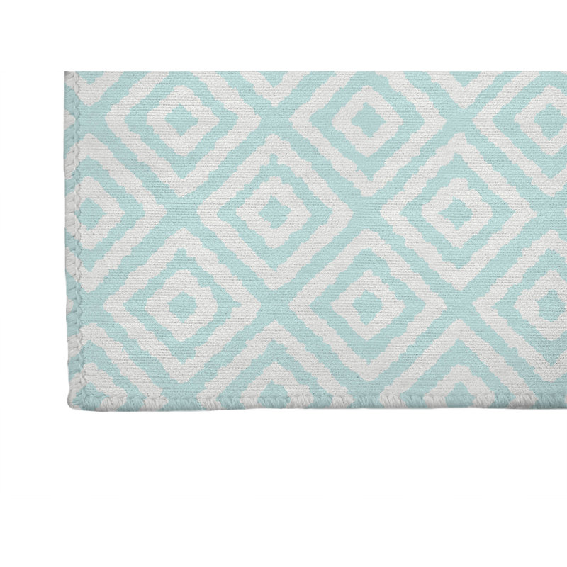 Ikat Grunge Non-Slip Outdoor Rug, Runner 2'6" x 8'