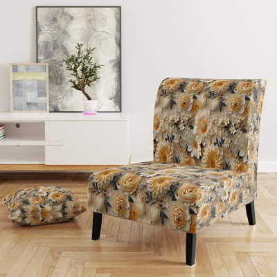 Fauteuil de chambre crème en dentelle délicate Flower Botanics III