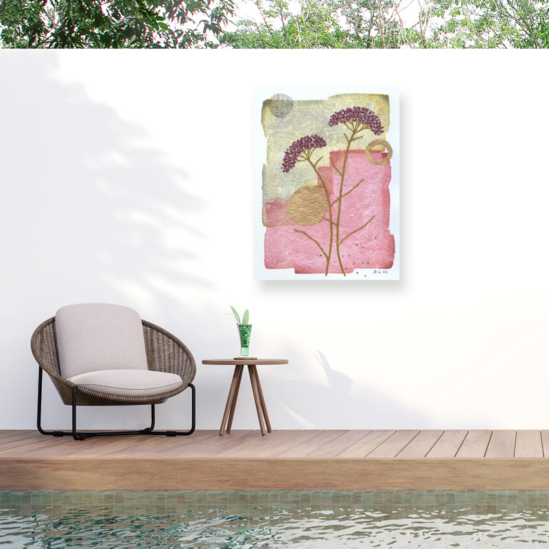 Jocelyn Benford, jolie toile d'extérieur rose, H 24 po x l 32 po