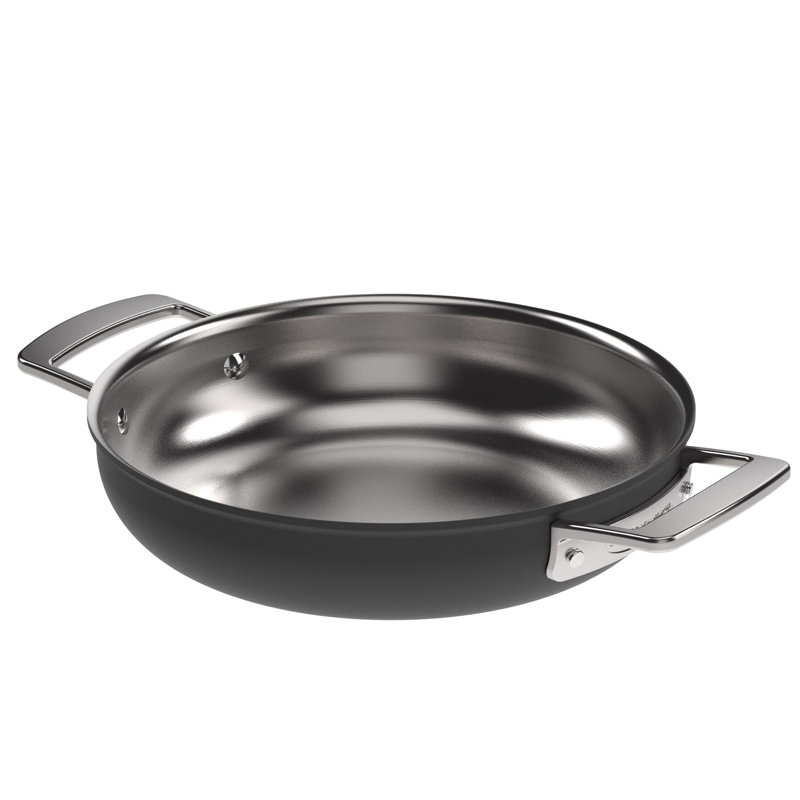 Poêle à frire en acier inoxydable noir 18 cm / 9,5 pouces 18/10