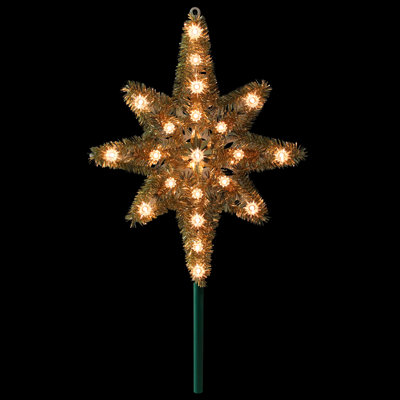 21" Lighted Gold Star of Bethlehem Christmas Tree Topper