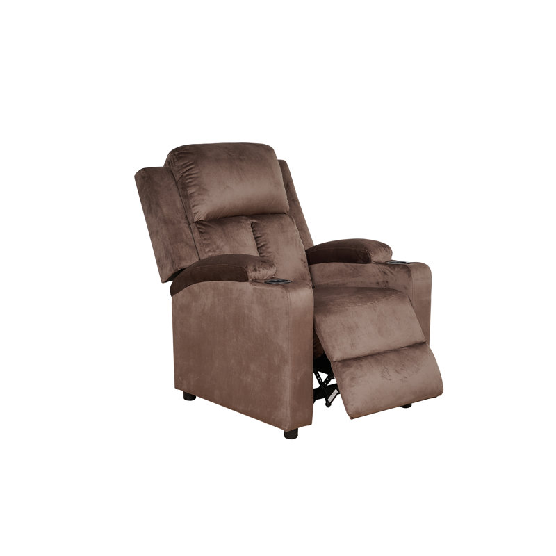 Fauteuil inclinable de 31,5 po de largeur avec 2 porte-gobelets Cunane, Polyester brun