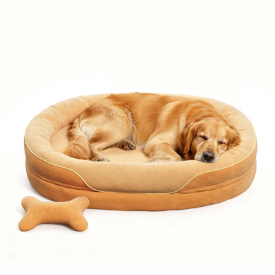 Lit orthopédique pour chien avec mousse à mémoire de forme et canapé avec traversin, housse lavable à la machine, lit pour chien confortable