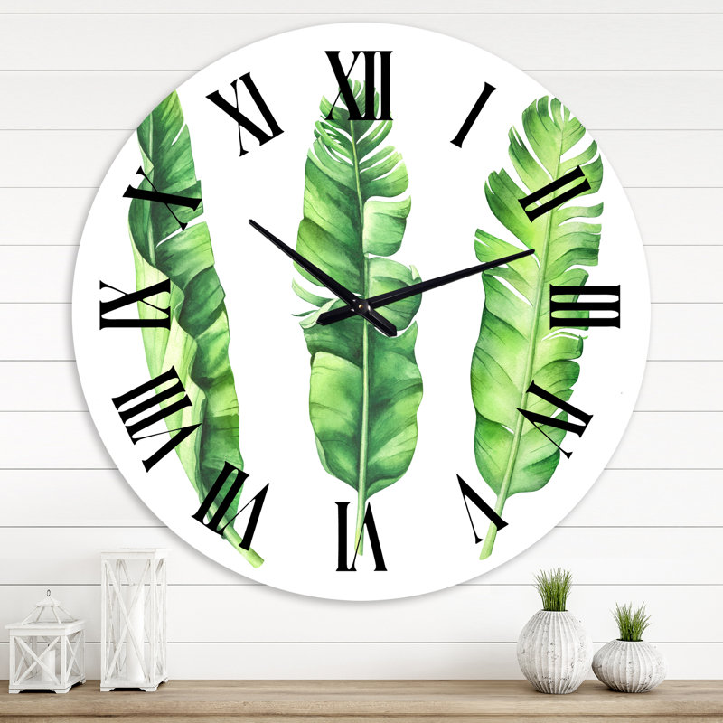 Tropical Banana Leaves - horloge murale, Grand