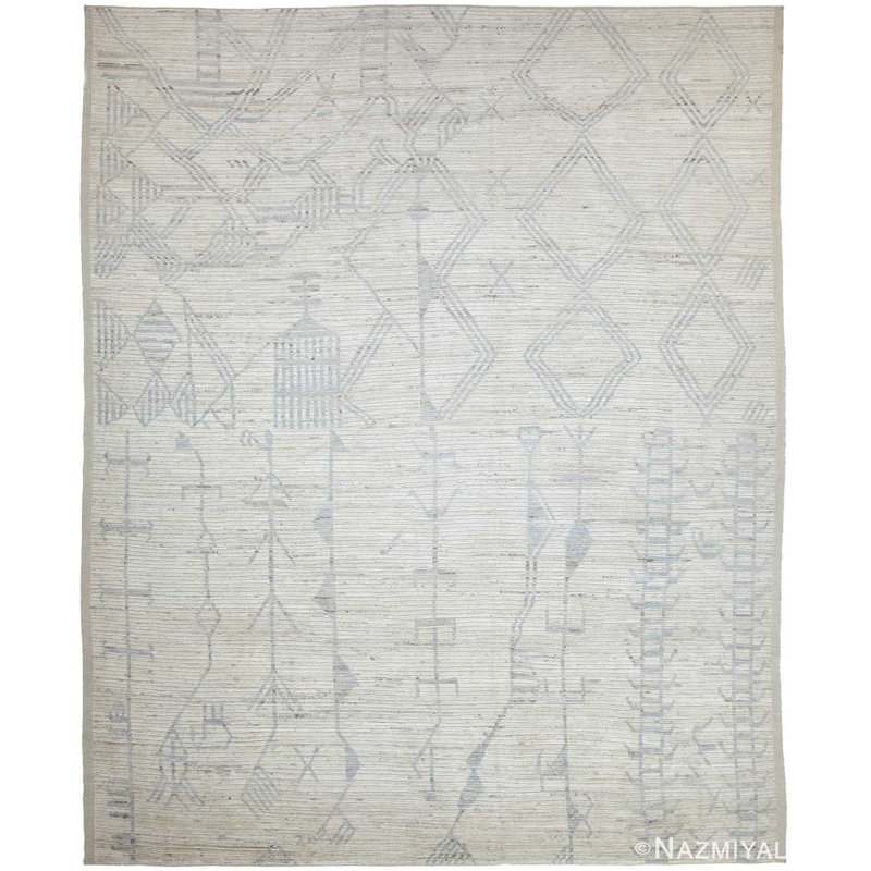 One-of-a-Kind 9'6" X 11'8" New Age Wool Area Rug in Gray/Beige