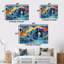 Ensemble de décorations murales bleu et orange-107182141-107182151