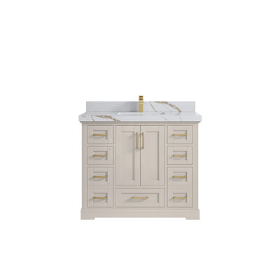 Boston 42 po X P 22 po De salle de bain Quartz doré Calacatta