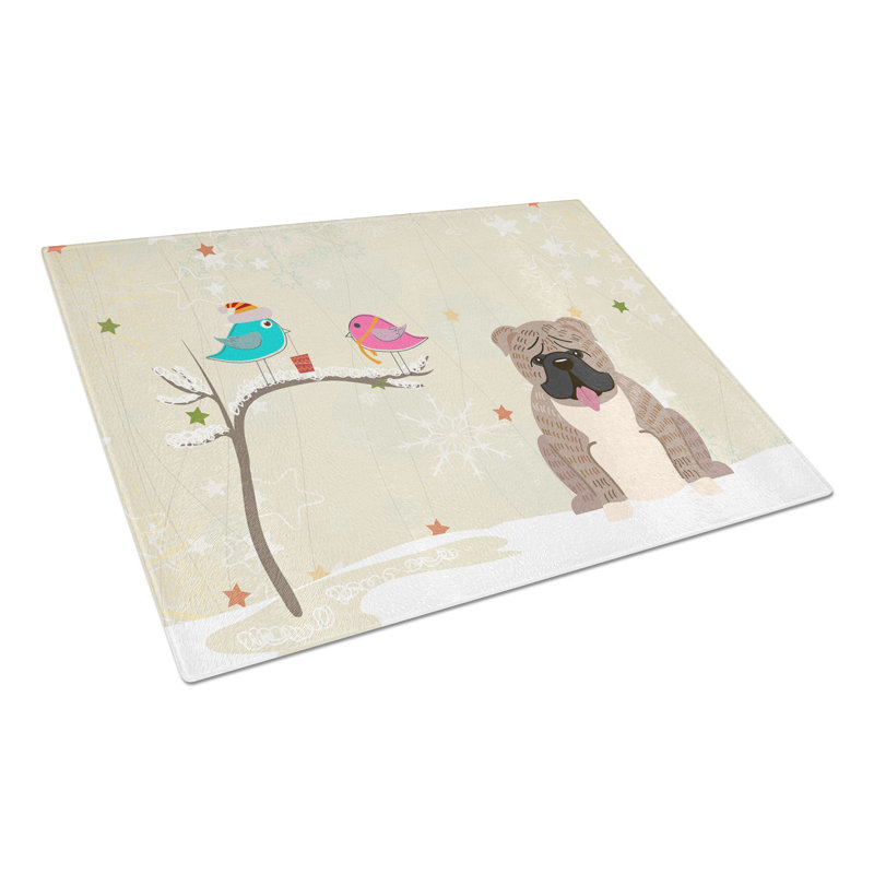 Planche à découper en verre trésors de caroline française bouledogue Christmas Presents, Gris / bringé